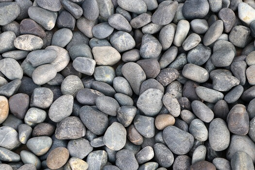 Multi-colred stones and small rocks gathered from the beach in