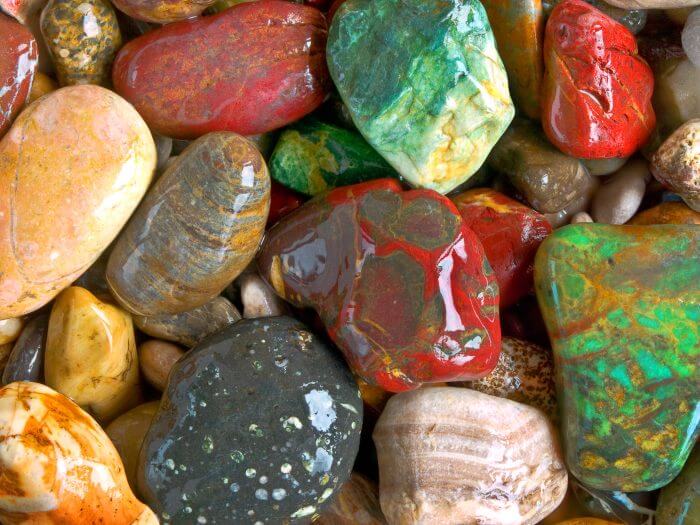 Black Mexican Beach Pebbles - Complementary Colors