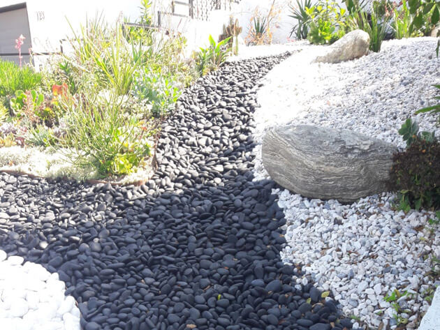 black and white pebble