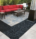black pebbles on floor home launch