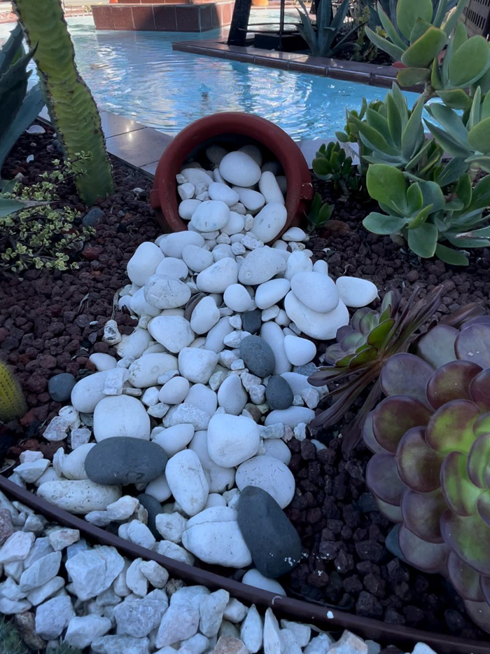 white beach pebbles
